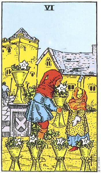 Six of Cups tarot card (Rider-Waite)