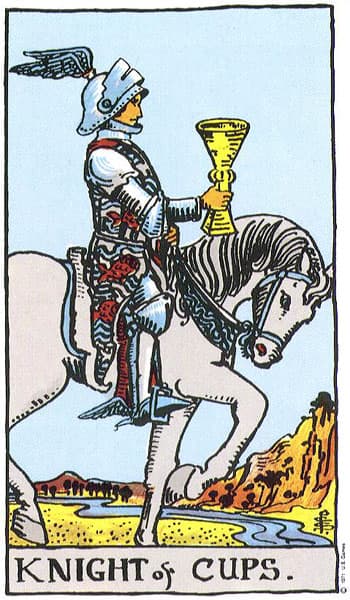 Knight of Cups tarot card (Rider-Waite)