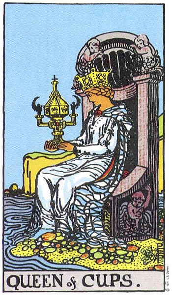 Queen of Cups tarot card (Rider-Waite)