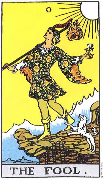 The Fool tarot card (Rider-Waite)