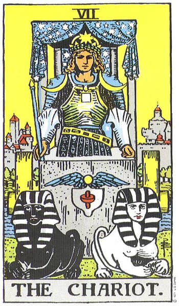 The Chariot tarot card (Rider-Waite)