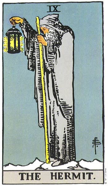 The Hermit tarot card (Rider-Waite)