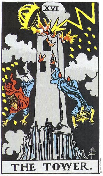 The Tower tarot card (Rider-Waite)