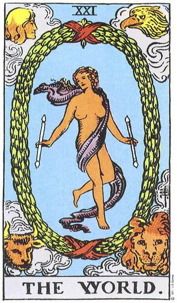 The World tarot card (Rider-Waite)