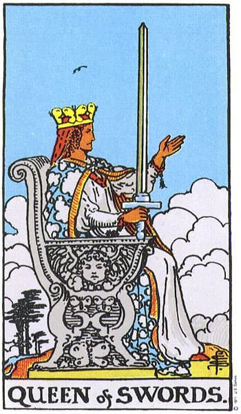 Queen of Swords tarot card (Rider-Waite)