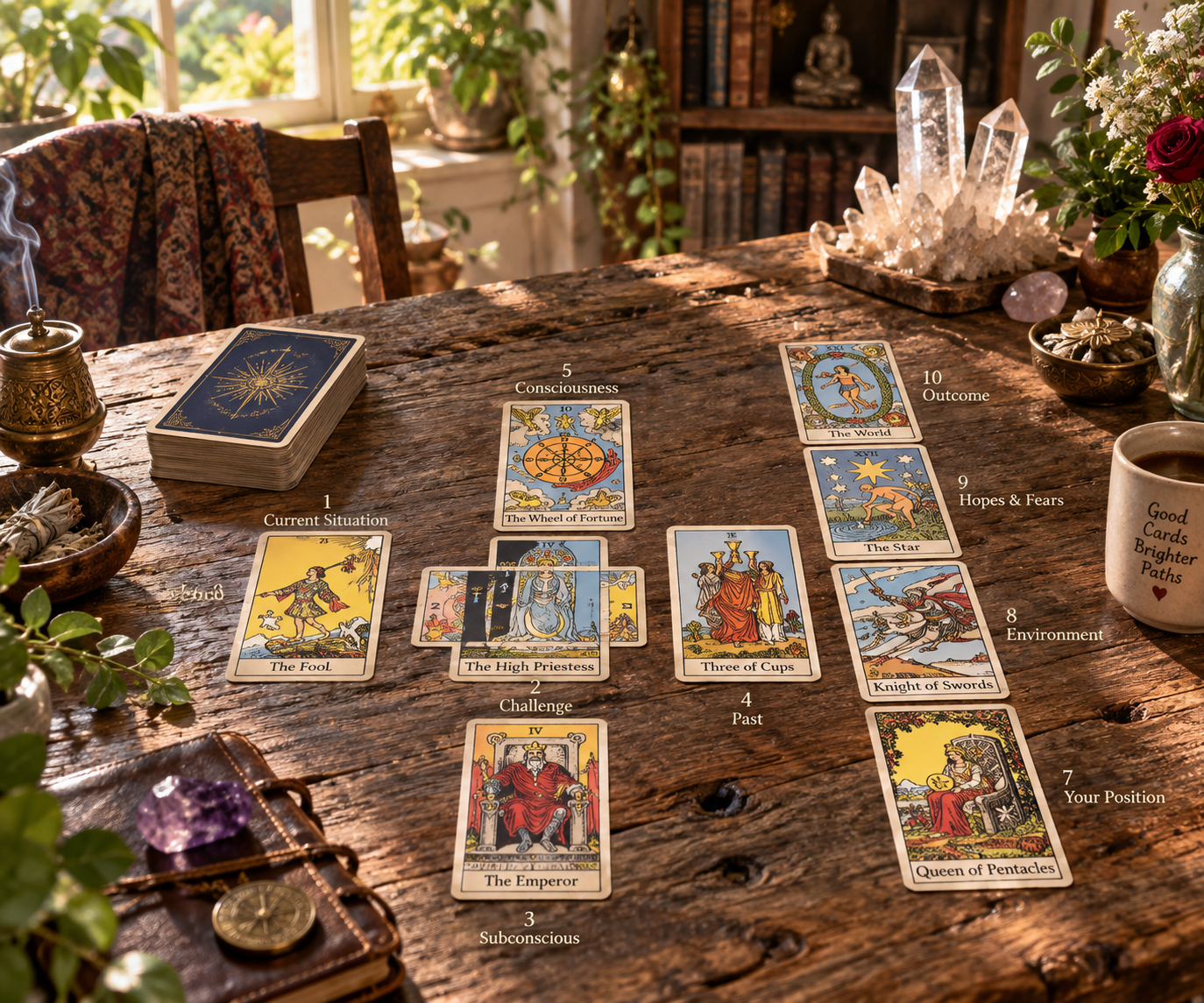 The Celtic Cross Tarot Spread: Ten Cards, One Broader Picture