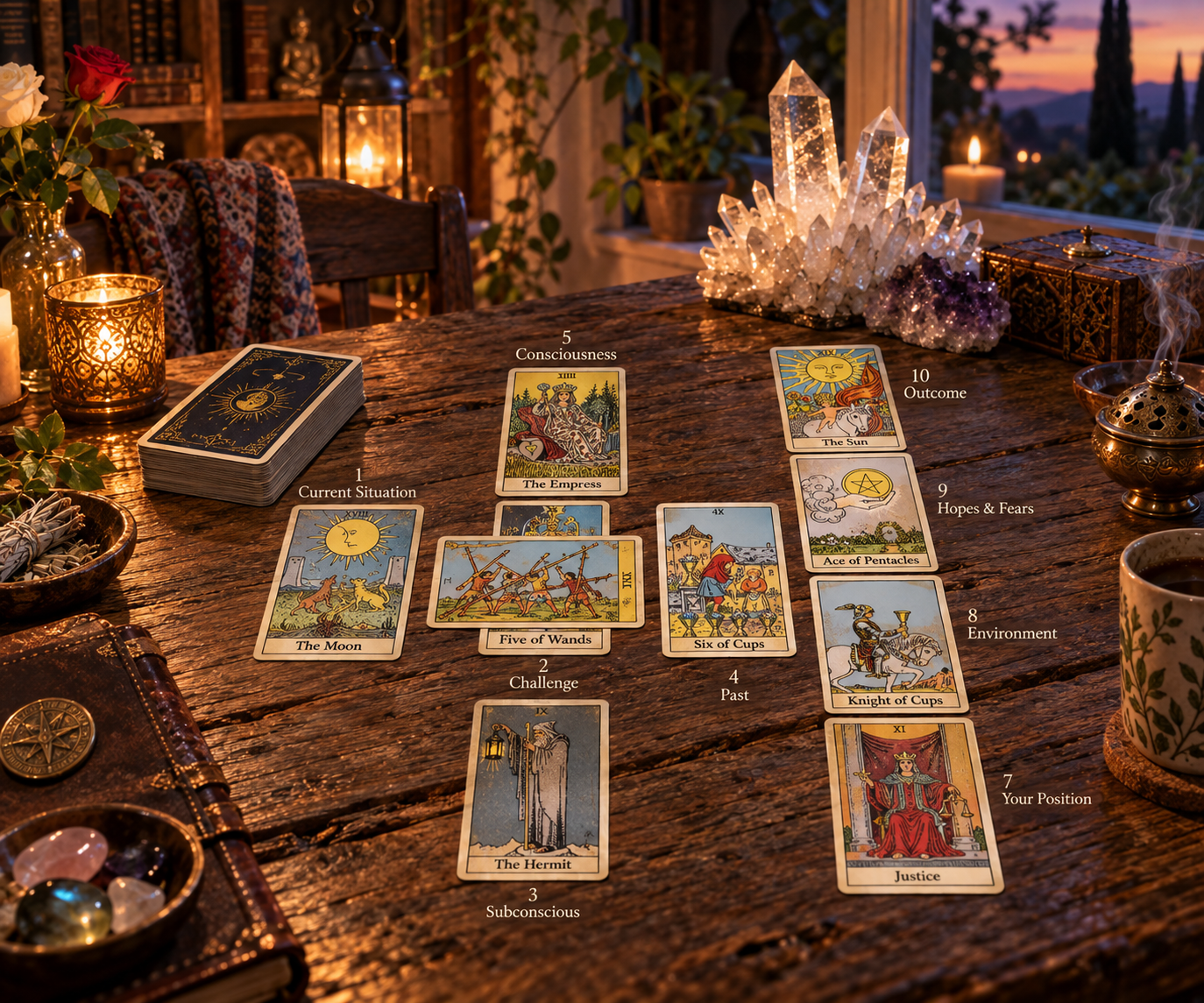 The Celtic Cross Tarot Spread: Ten Cards, One Broader Picture